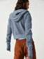 Waffle-Knit Dropped Shoulder Hooded Jacket nicholesgifts