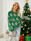 Women Reindeer Round Neck Long Sleeve Christmas Sweater nicholesgifts
