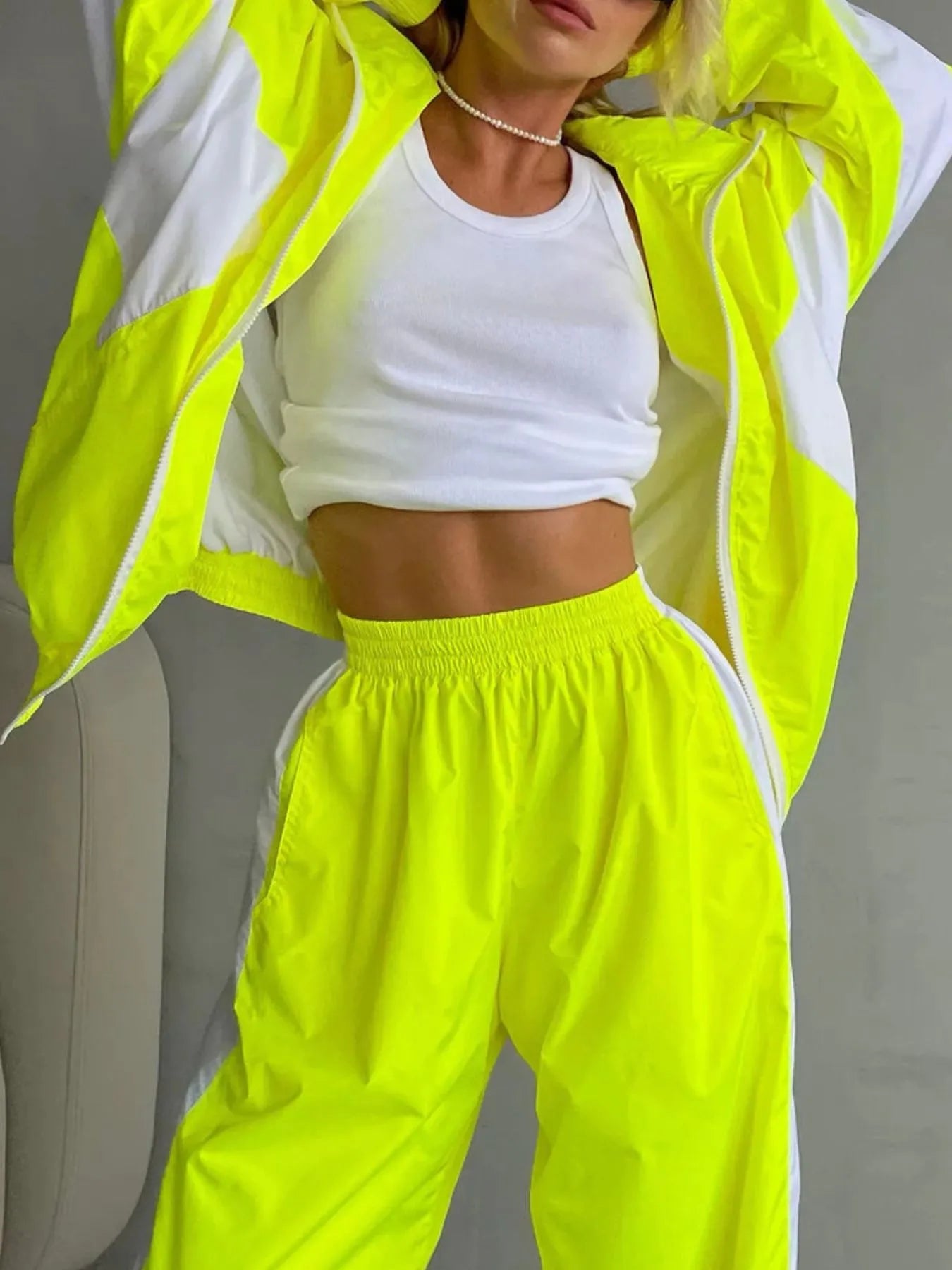 Zip Up Long Sleeve Top and Pants Set nicholesgifts