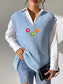 Flower V-Neck Sweater Vest nicholesgifts
