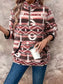 Geometric Half Zip Long Sleeve Sweatshirt nicholesgifts