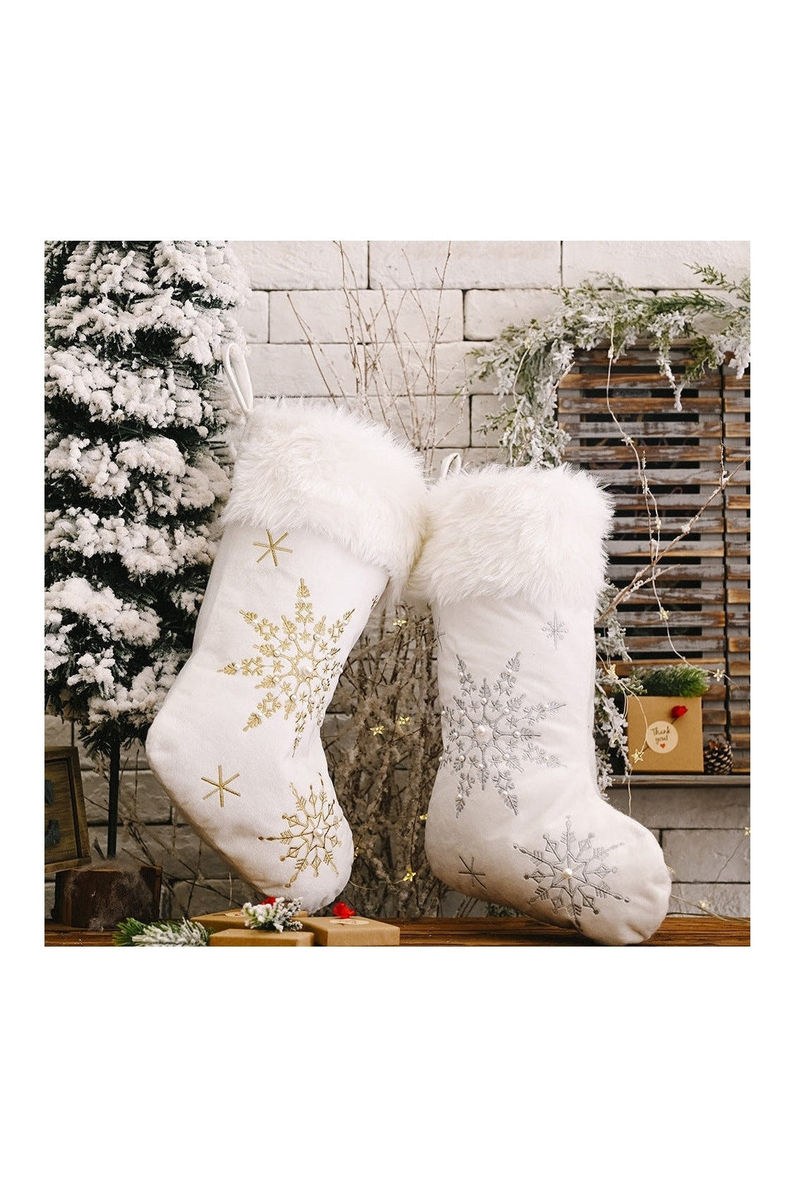 Snowflake Christmas Stocking nicholesgifts