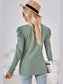 Women Round Neck Puff Long Sleeve Blouse nicholesgifts