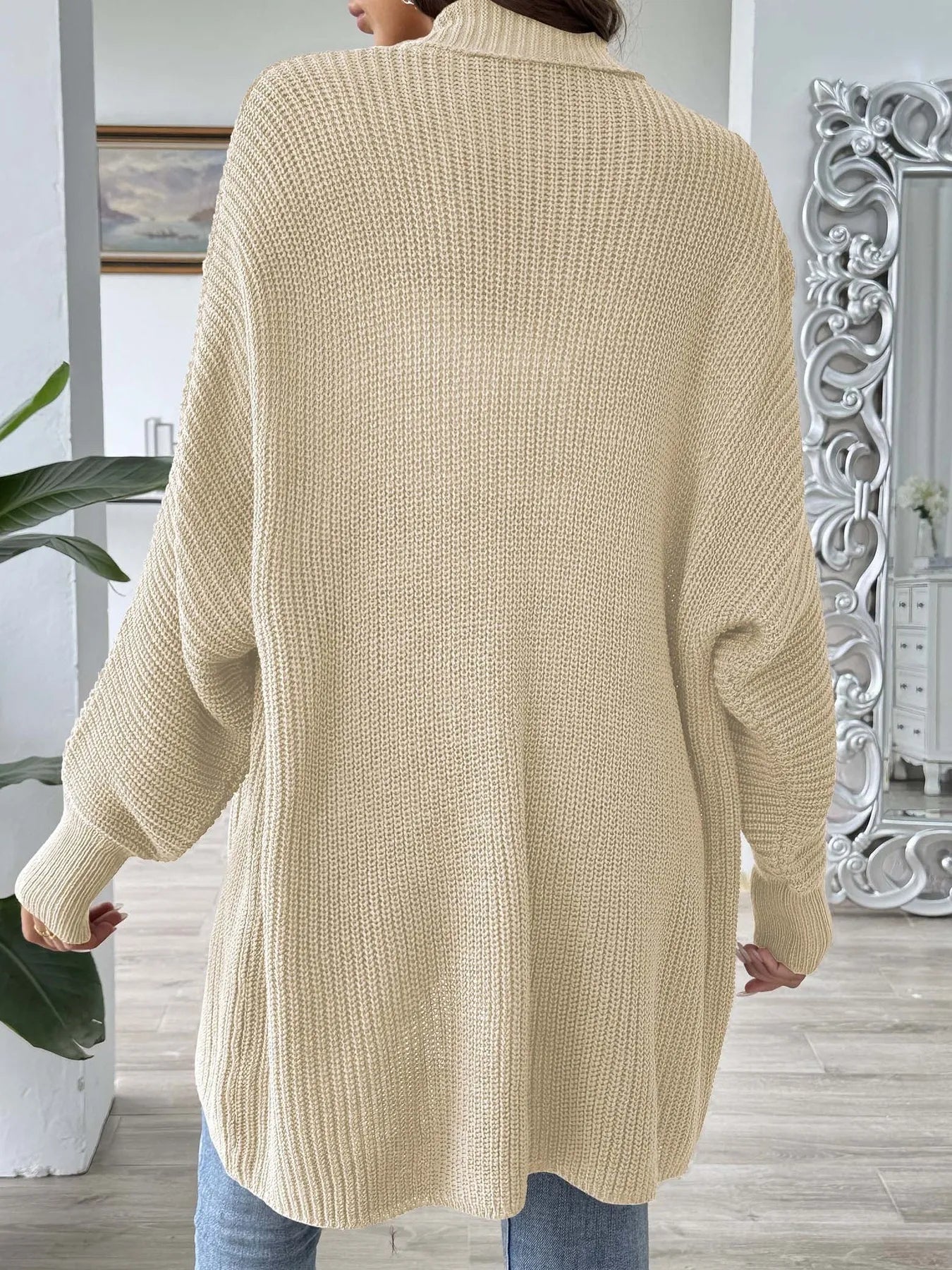 Oversized Knit Open Front Cardigan