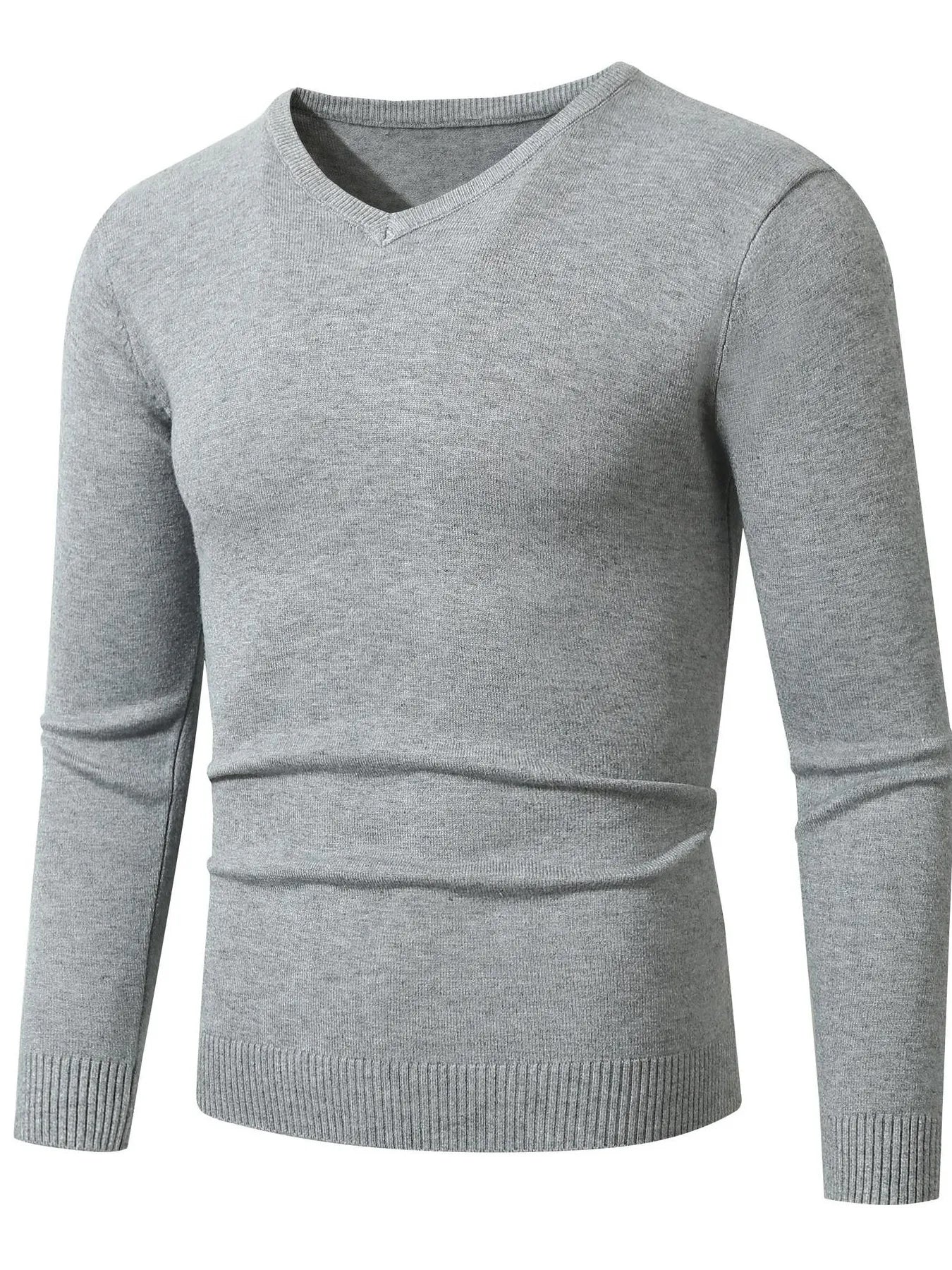 Men's Plus Size Ribbed Hem Long Sleeve Sweater NicholesGifts