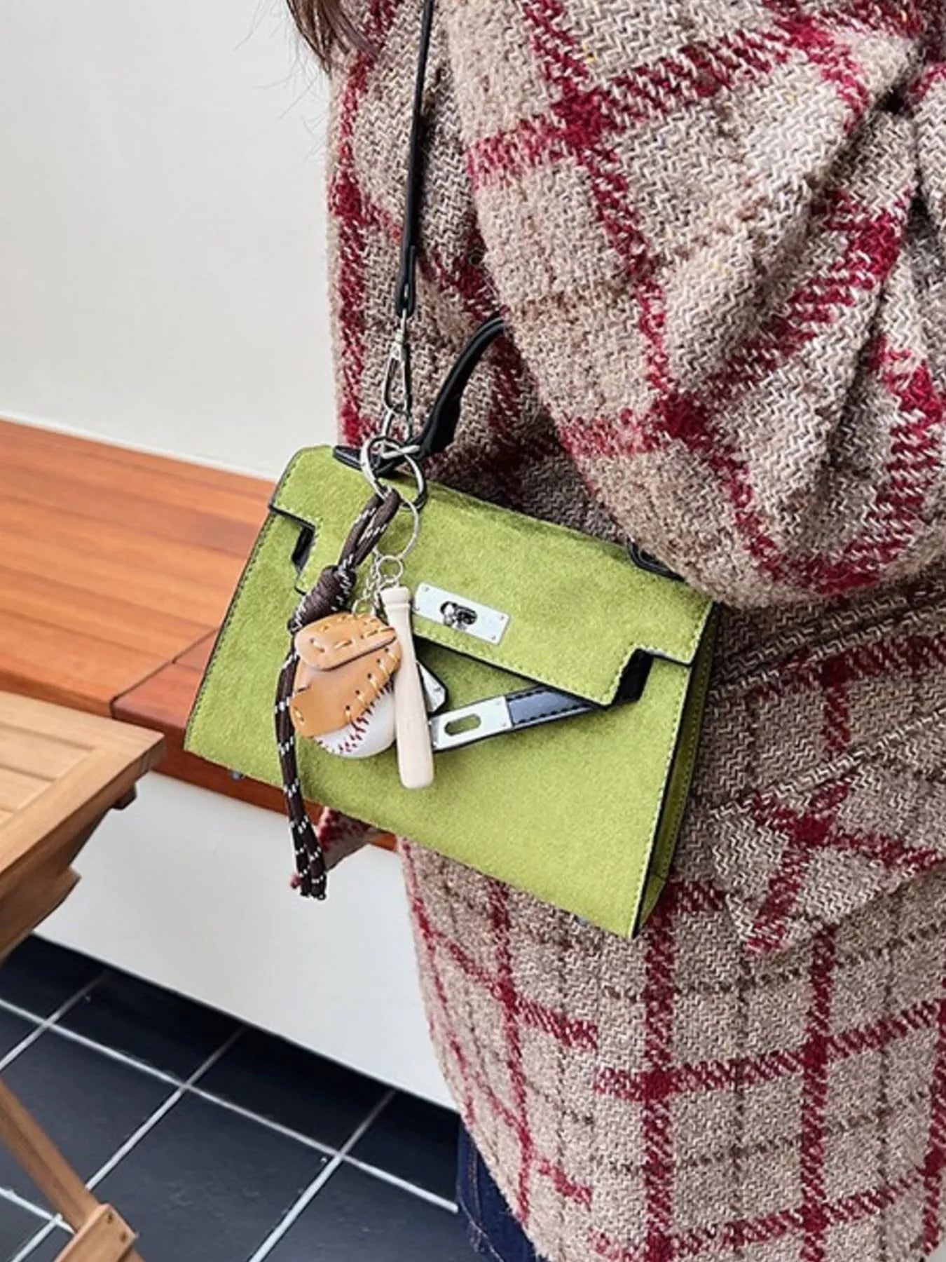Crossbody Bag with Baseball Charm nicholesgifts