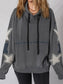 Star Patchwork Contrast Stitching Mineral Wash Kangaroo Pocket Hoodie nicholesgifts