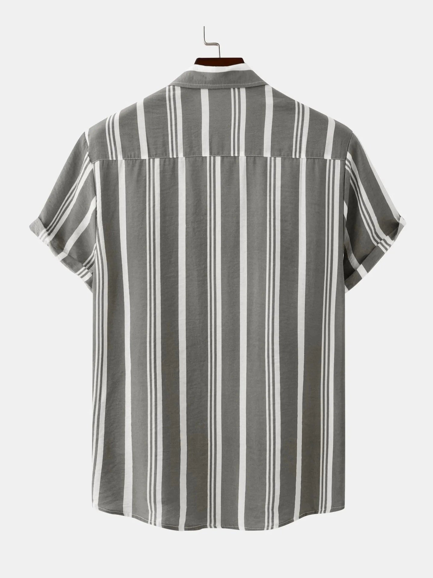 Men's Plus Size Striped Short Sleeve Button-Down Shirt NicholesGifts