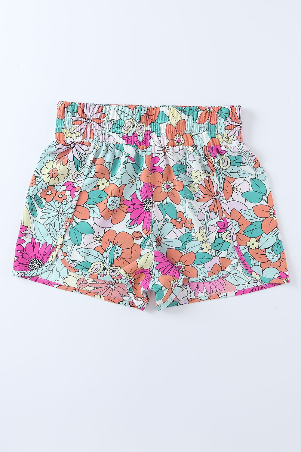 Women Floral Elastic Waist Shorts nicholesgifts