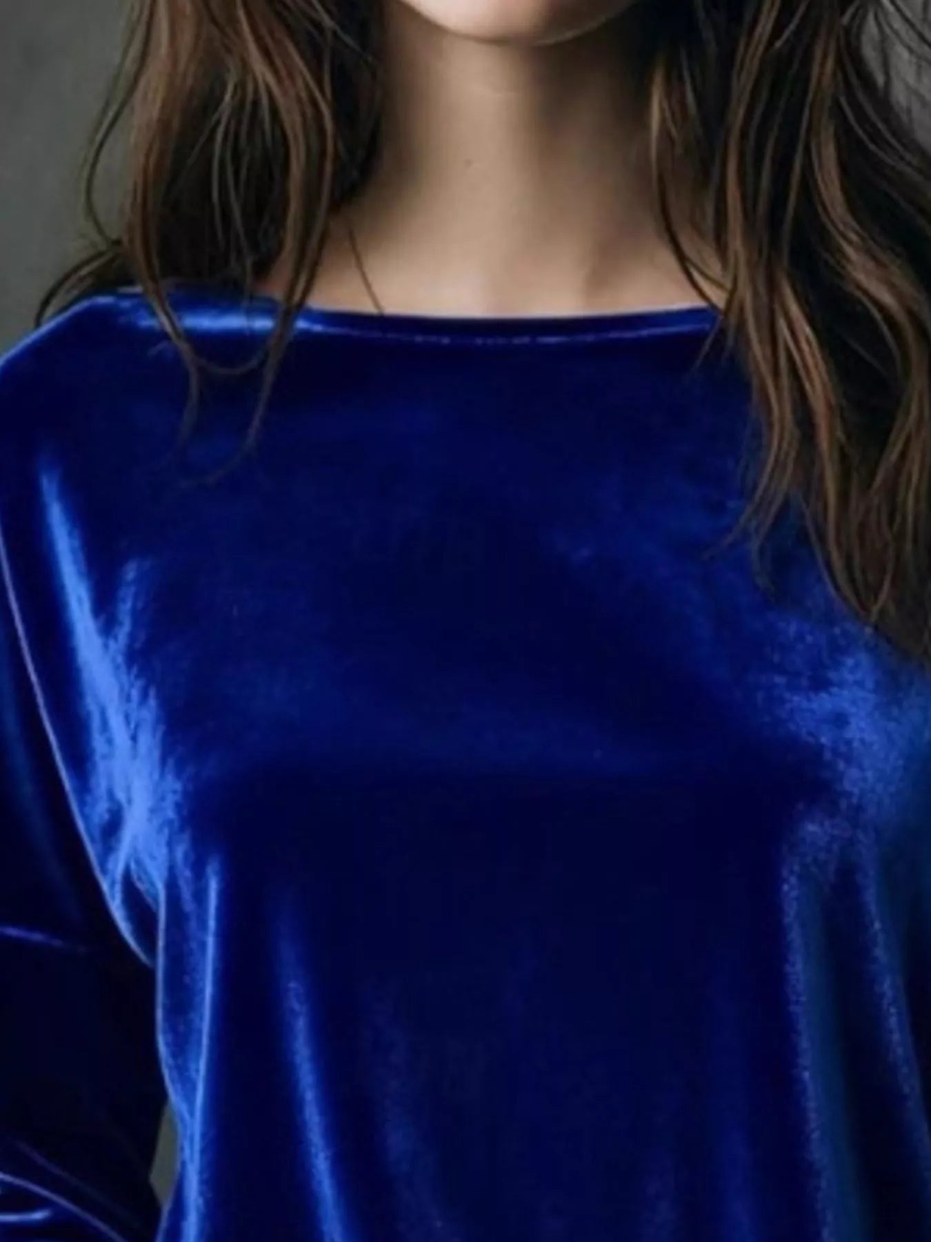 Full Size Velvet Long Sleeve T-Shirt Plus Size nicholesgifts