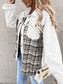 Plaid Button Up Dropped Shoulder Jacket nicholesgifts