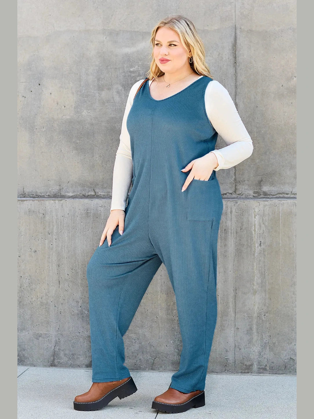 Double Take Full Size Sleeveless Straight Jumpsuit nicholesgifts