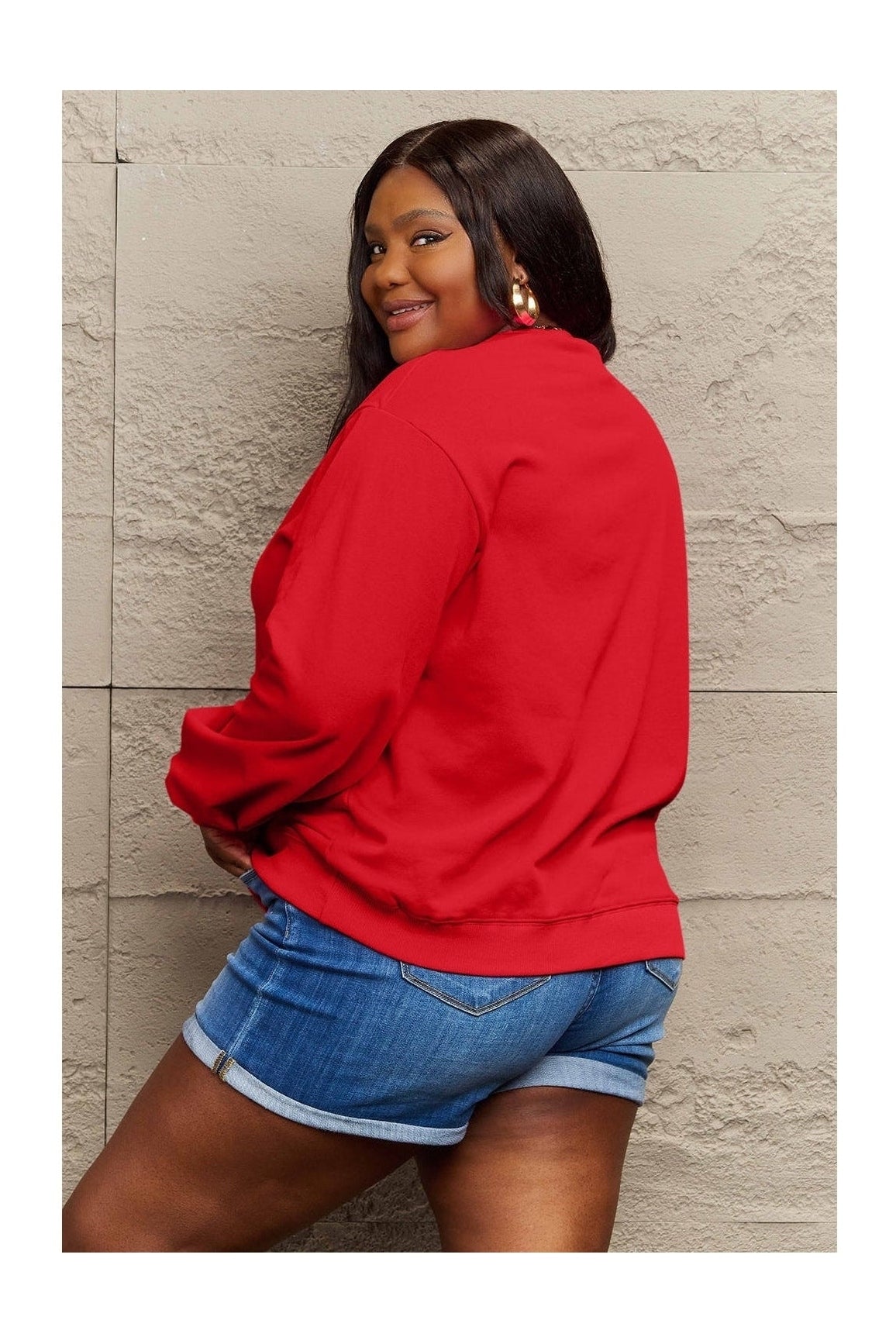 Simply Love Full Size Santa Graphic Long Sleeve Sweatshirt nicholesgifts