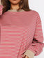 Striped Oversized Round Neck Sweatshirt nicholesgifts