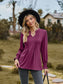 Notched Neck Flounce Sleeve Blouse nicholesgifts