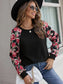 Floral Raglan Sleeve Round Neck Sweatshirt nicholesgifts