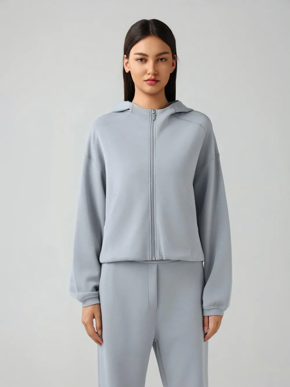 Millennia Zip Up Dropped Shouder Active Hooded nicholesgifts
