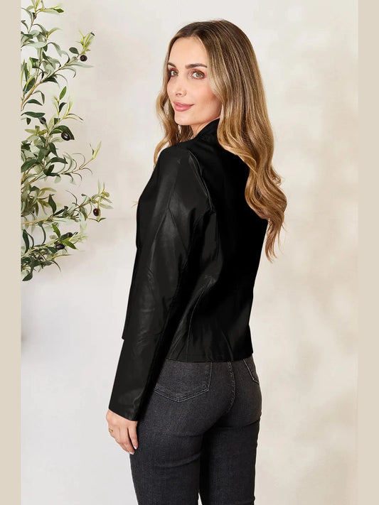 Mock Neck Zip Up Jacket nicholesgifts