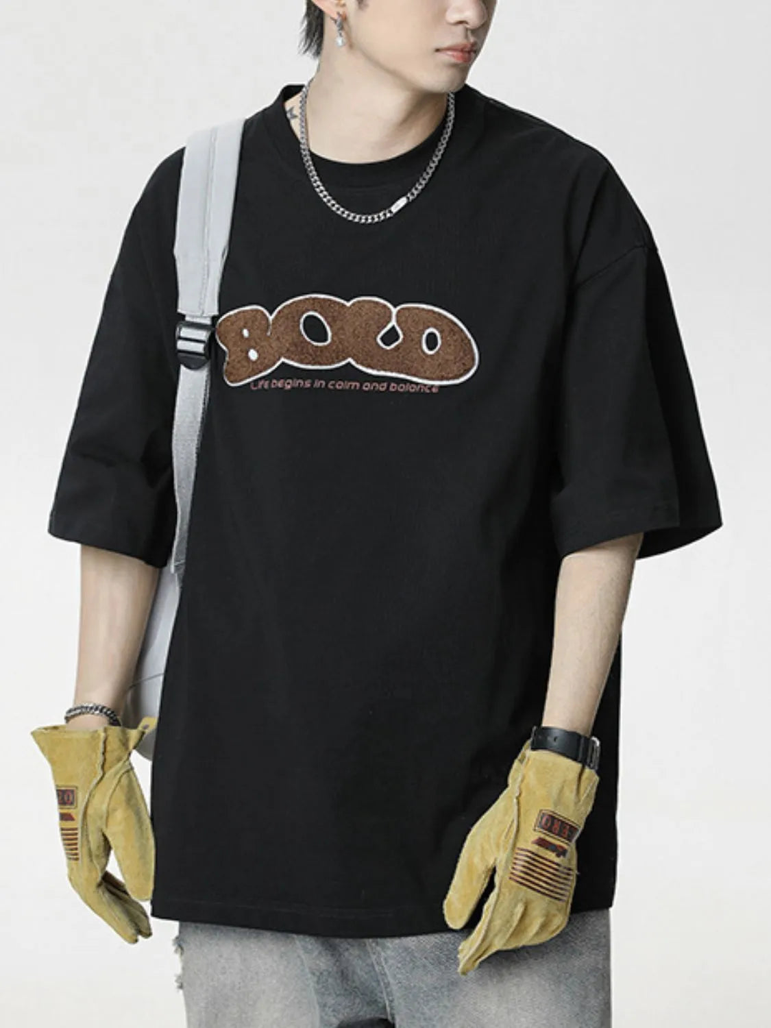 Men's Plus Size Round Neck Half Sleeve T-Shirt Trendsi