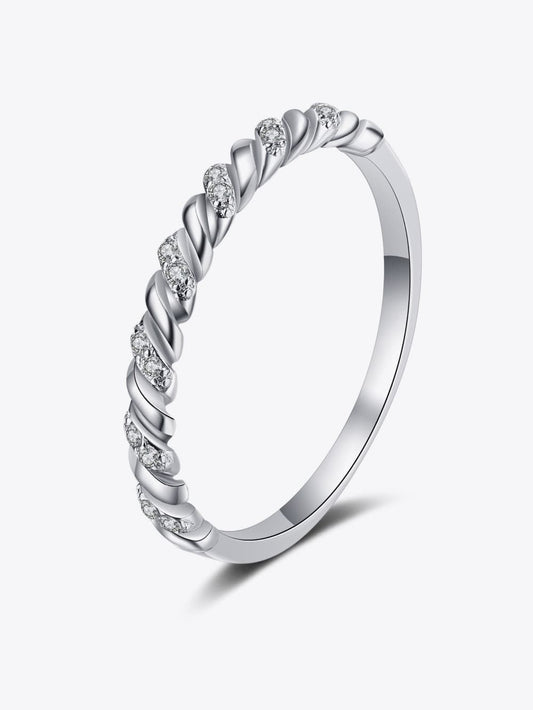 Moissanite Rhodium-Plated Half-Eternity Ring nicholesgifts