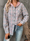Plaid Long Sleeve Hooded Jacket nicholesgifts