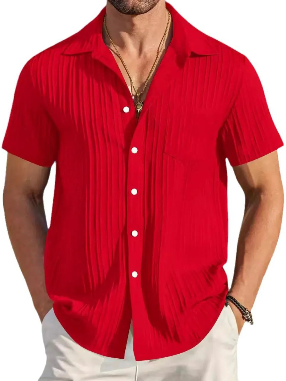 Men's Full Size Button Up Short Sleeve Shirt Plus Size NicholesGifts