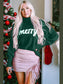 Women Double Take Full Size Merry Christmas Turtleneck Long Sleeve Sweater nicholesgifts