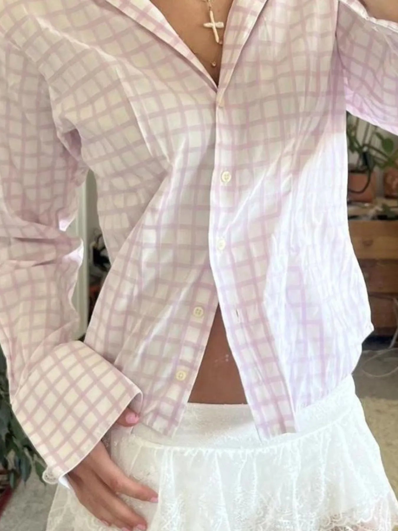 Printed Button-Down Long Sleeve Shirt NicholesGifts