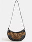 Fame Dark Spotted Leopard Print Half Moon Shoulder Bag nicholesgifts