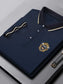 Men's Plus Size Embroidered Detail Short Sleeve Polo nicholesgifts