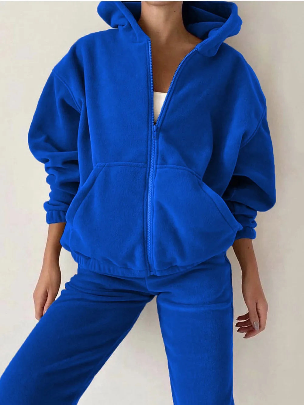 Zip Up Long Sleeve Hoodie and Joggers Set nicholesgifts