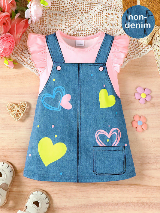 Children's Ruffle Sleeve Round Neck Dress nicholesgifts