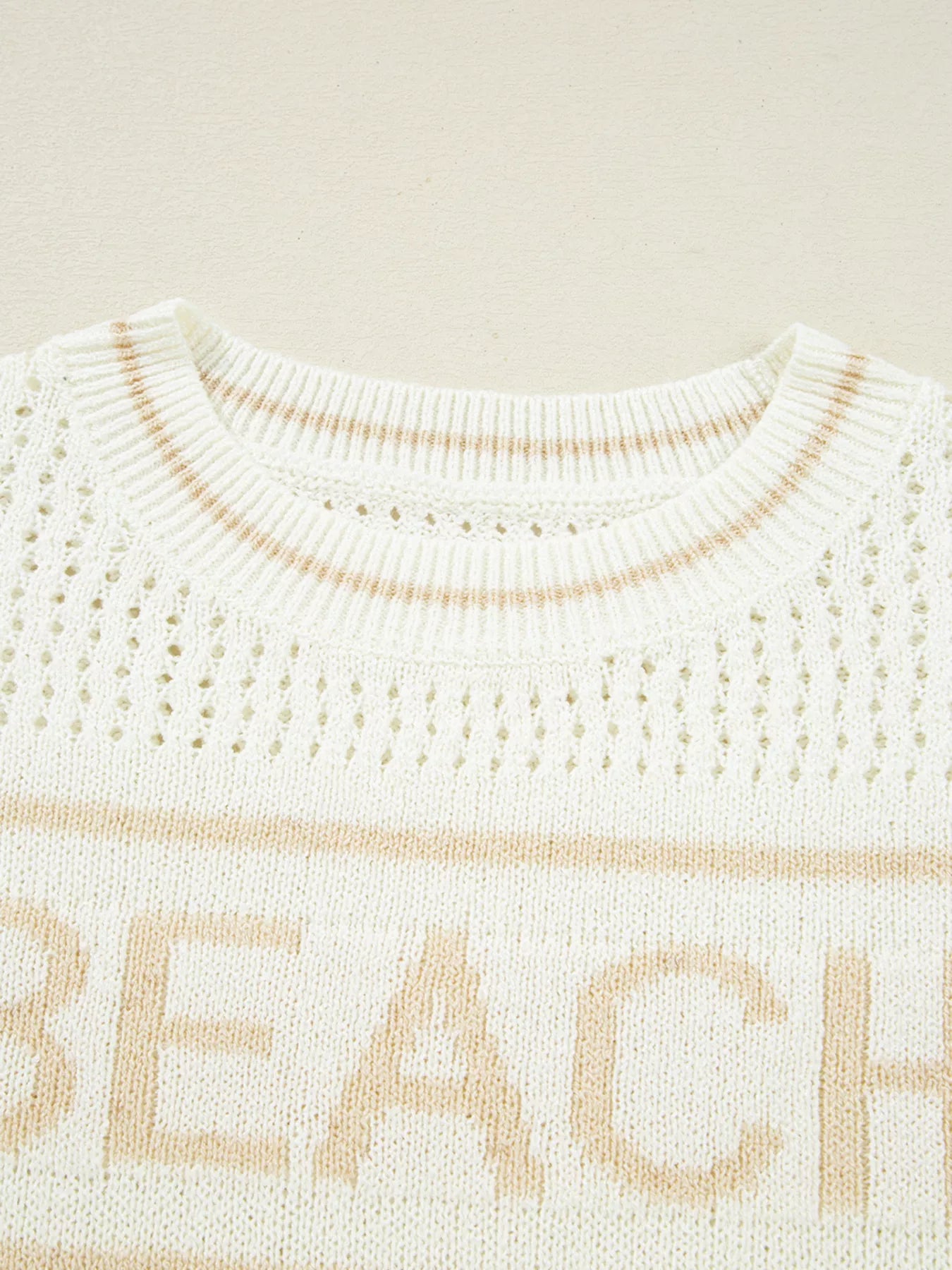 BEACH Hollow Out Knitted Lightweight Dolman Sweater