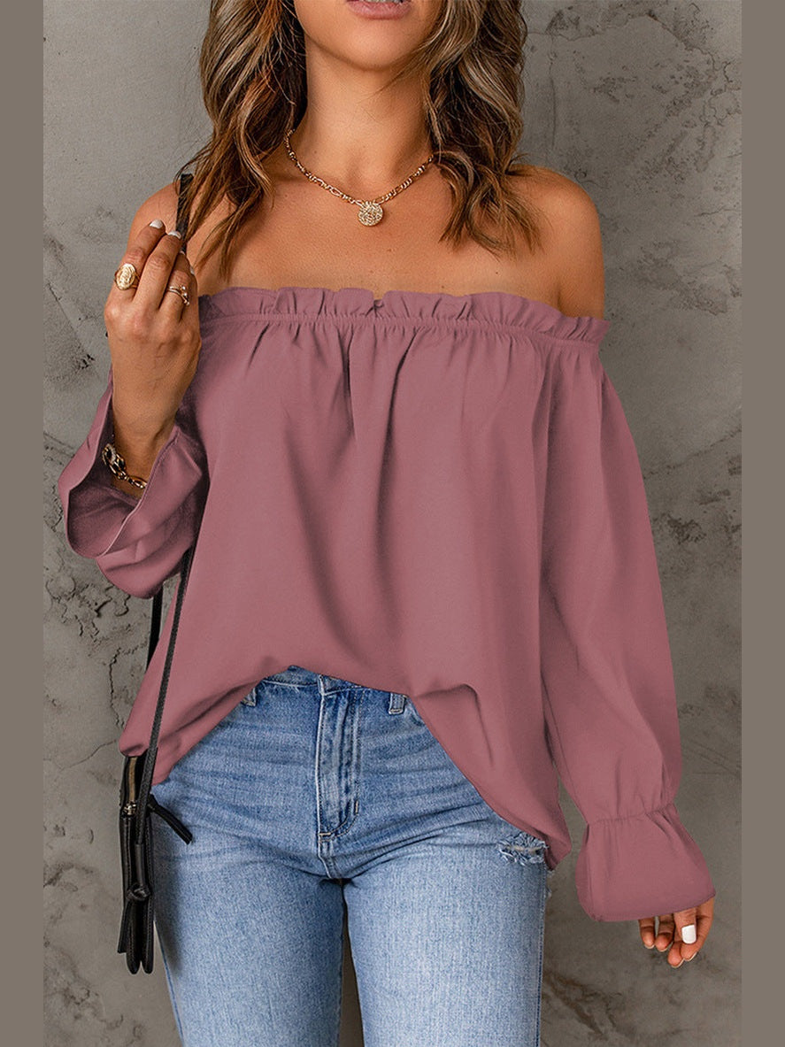 Off-Shoulder Flounce Sleeve Blouse NicholesGifts