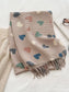 Women Heart Patterned Tassel Scarf Valentine's Day Gift For Her nicholesgifts
