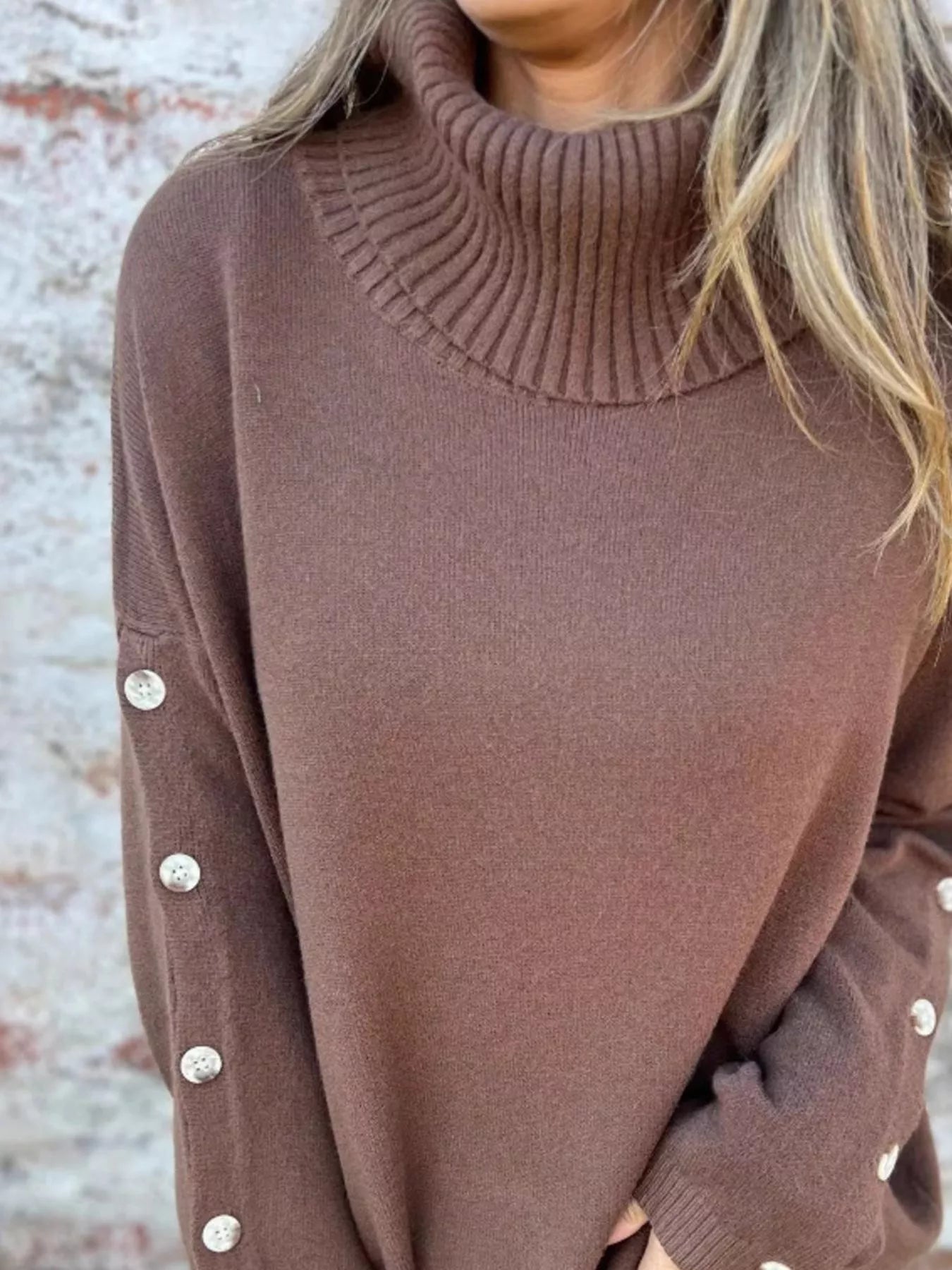 Full Size Turtleneck Long Sleeve Sweater Plus Size