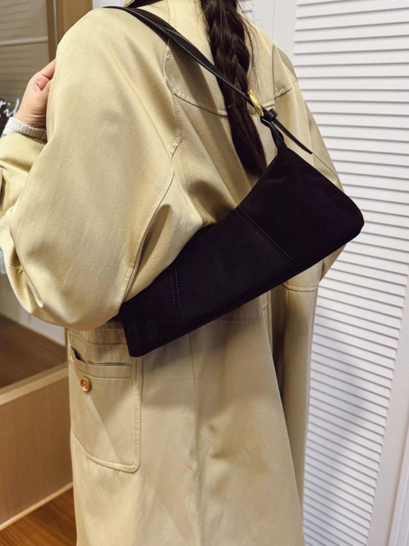 Vintage Suede Hobo Shoulder Bag nicholesgifts