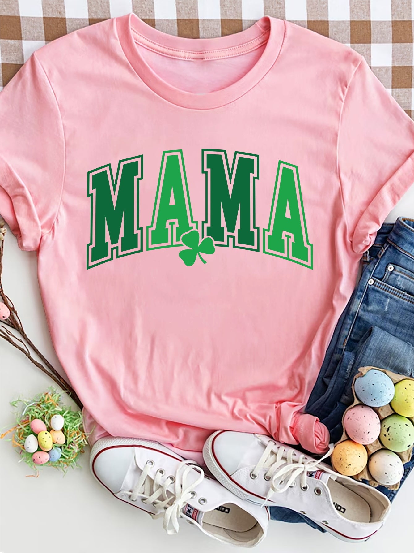 Women Mama Round Neck Short Sleeve T-Shirt - Nicholesgifts.online