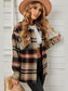 Plaid Pocketed Button Down Shacket nicholesgifts