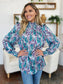 Double Take Full Size Printed Smocked Long Sleeve Blouse nicholesgifts