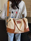 Canvas Leather Trim Travel Bag nicholesgifts
