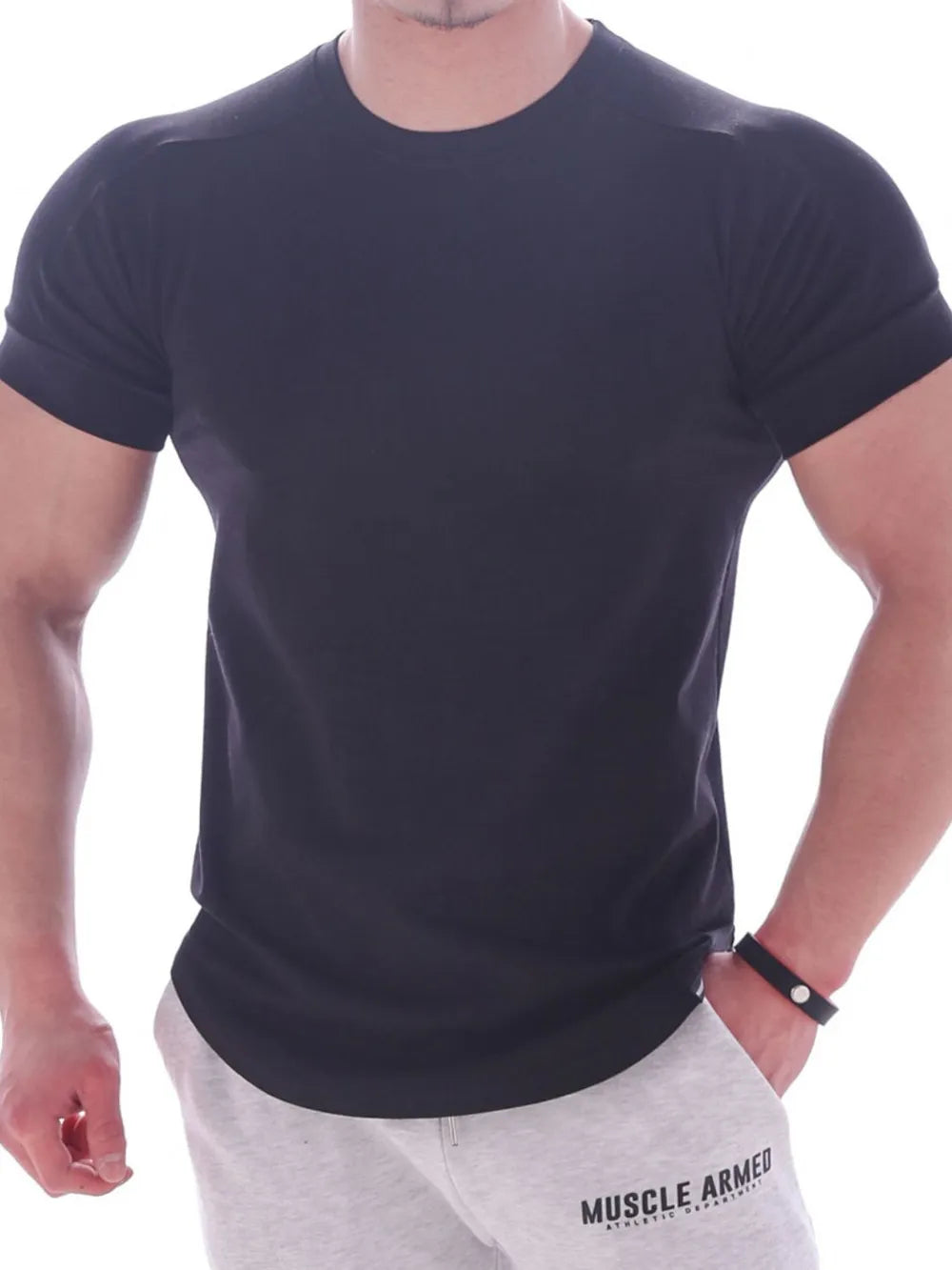 Men's Round Neck Short Sleeve T-Shirt Trendsi