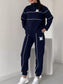 Full Size Striped Quarter Zip Top and Pants Set Plus Size nicholesgifts