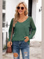 V-Neck Long Raglan Sleeve Top nicholesgifts