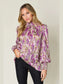 Double Take Full Size Printed Smocked Long Sleeve Blouse nicholesgifts