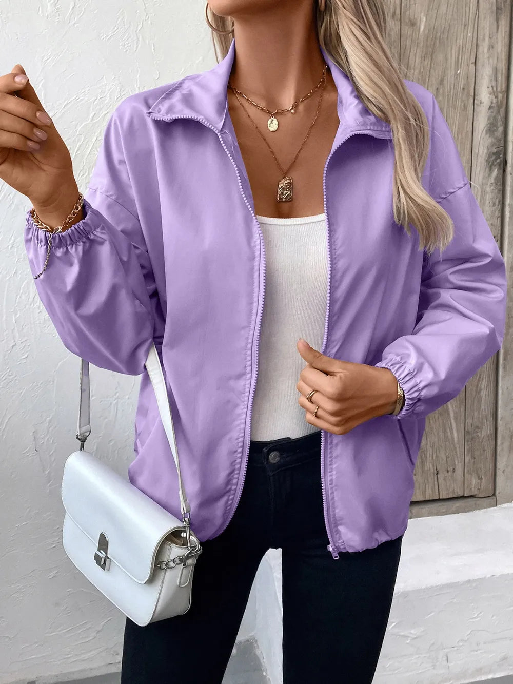 Ivy Lane Pocketed Zip Up Long Sleeve Jacket nicholesgifts