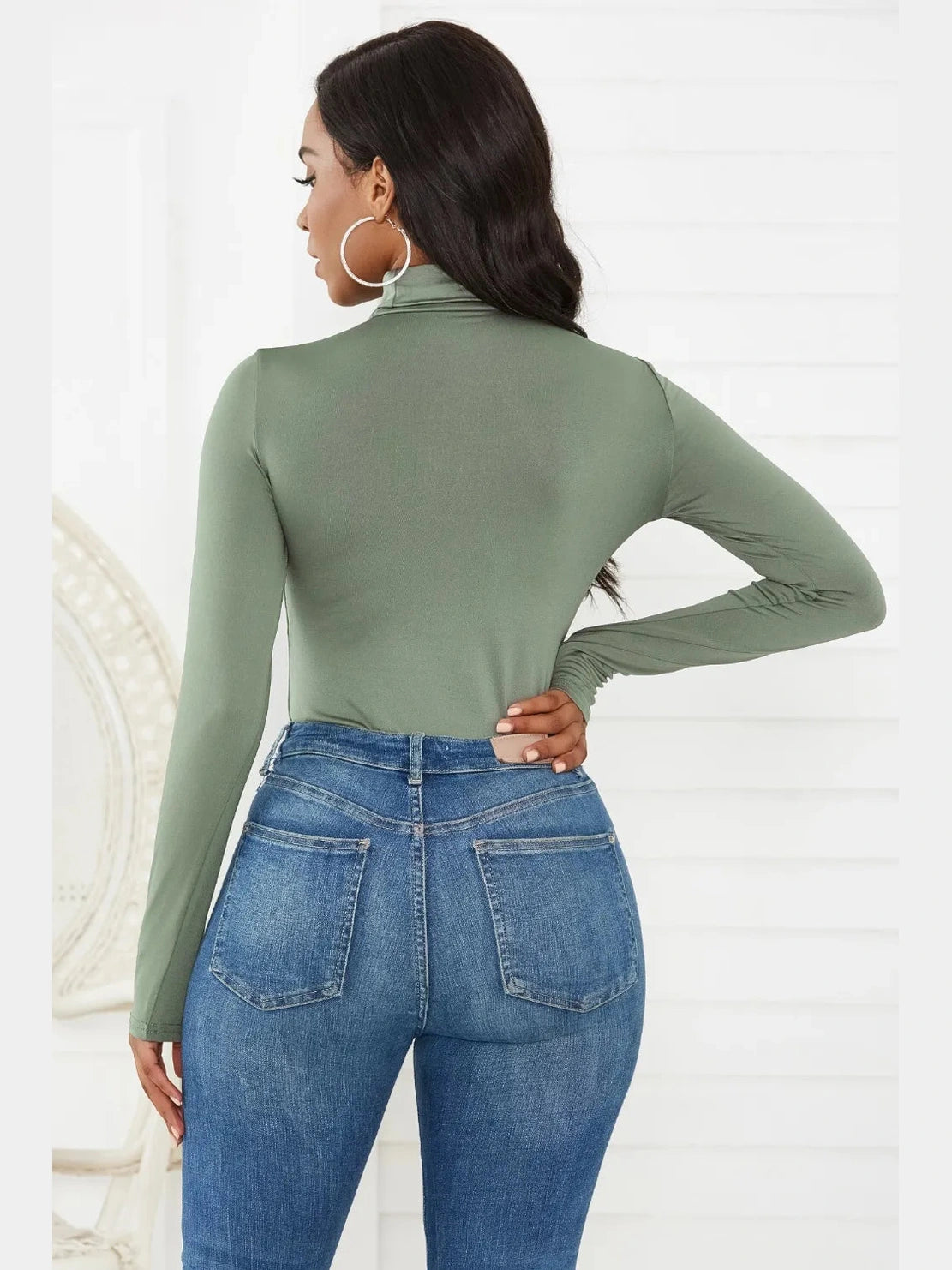 Turtleneck Long Sleeve Bodysuit nicholesgifts