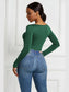 Half Zip Scoop Neck Long Sleeve Bodysuit nicholesgifts