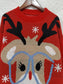 Reindeer Round Neck Dropped Shoulder Sweater nicholesgifts