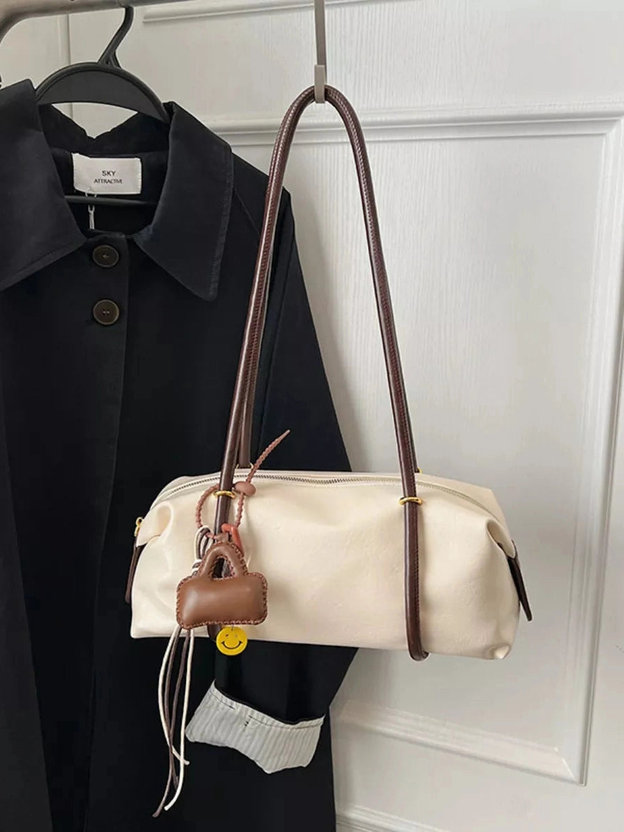 Leather Shoulder Bag with Charm nicholesgifts